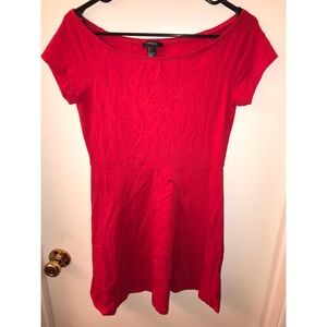 Forever 21 red off shoulder t shirt dress
